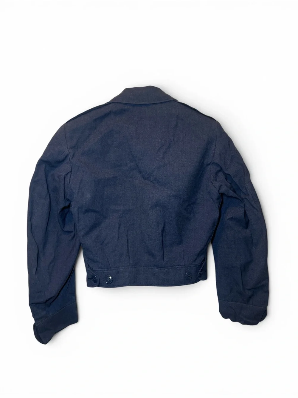 Vintage 50s Air Force USAF Cropped 100%Wool Jacket Blue Senior Airman L-0343 38R